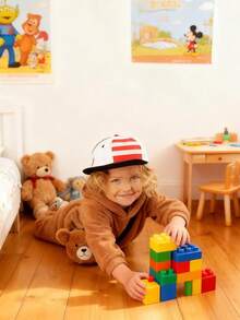 Young Boy 2pcs Plush Warm Solid Color Hoodie Sweatshirt And Pants Casual Outfit, Winter - Coffee Brown - View 9