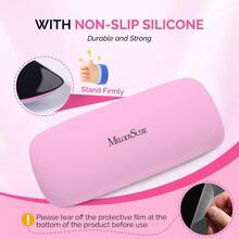 KKXY Nail Arm Rest Pable Manicure Hand Rest Essional PU Leather Nail Hand Rest Stand For Acrylic Nails Nail Hand Pillow For Nail Tech Manicurist Travel Salon He Pink - 粉色 - 查看 3