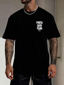 Men's Elegant T-Shirt - 黑色 - 查看 5
