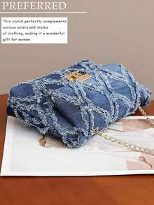 Women's Quilted Crossbody Bag, Stylish Shoulder Bag, Handbag, With Chain Shoulder Strap, Distressed Denim Crossbody Bag, Button Quilted Handbag, Women's Western-Style Wallet, Fashionable And Versatile, Suitable For Commuting, Shopping, Dates, Holiday Gifts, And Birthday Gifts. - 彩色 - 查看 2