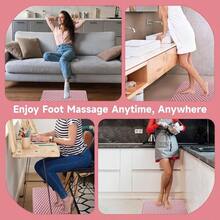 Foot Massage Acupressure, Portable Silicone Reflexology Pad, Moderate Hardness Pressure Point, Anti - Fatigue, Connectable Jogging Home Use, 18'*14'inch, Pink - Pink - View 9