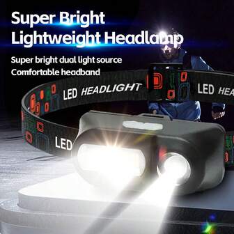 1PC Portable LED Headlamp Powerful Head Lamp XPE+COB Headlight Induction 18650 Battery USB Rechargeable Waterproof Camping Torch