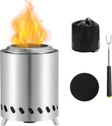 Portable Smokeless Tabletop Fire Pit – Stainless Steel Mini Fire Bowl With Travel Bag, Airflow Rack & Mat For Garden, Patio & Camping - Default - View 8