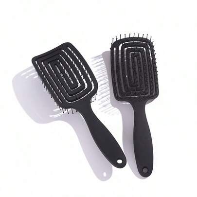 This Premium Three-Color, Dual-Use, Curved, Ventilated Comb Is Suitable For Fine, Soft, Coarse, And Curly Hair, And Can Speed Up Blow-Drying And Styling.