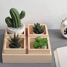 1/3/6/9pcs Vintage Wooden Box, 4" X 4" Square Storage Box, Multi-Purpose Craft & Art Display, Home Decor, Desktop Drawer Decor, Succulent Planter, Retro Style, Wooden, Non-Waterproof, Lid, Suitable For Easter, Thanksgiving, Valentine's Day - Multicolor - View 2