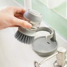 1/2pcs, Pot Brush With Soap Dispenser,Multi-Functional Kitchen Cleaning Brush With Stand, Dishwashing Brush, Kitchen Scrub Brush, Pans And Pots Brush, Kitchen Sink Countertop Scrub Brush, Cleaning Supplies, Cleaning Tool - Multicolor - View 6