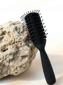 1pc Hollow Leaf Shaped Comb, Suitable For Men's Pompadour & Women's Voluminous Hairstyles, Dry/Wet Use, Anti-Static, Massage Teeth