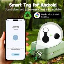 RSH 适用于安卓系统的智能标签查找器，可精准定位并实时更新位置信息。适用于钥匙、包袋和行李箱。保护您的物品安全，并与家人朋友分享位置信息。内置CR2025电池，续航持久，并支持电池更换。