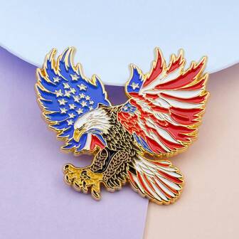 1pc Flag Badge Retro Brooch Backpack Hat Decoration Commemorative Gift, Gift Brooch, Used For Backpacks, Fashion Accessories, Clothes, Hats, Scarves, Gloves Decoration, Holiday Gifts, Suitable For Men And Women