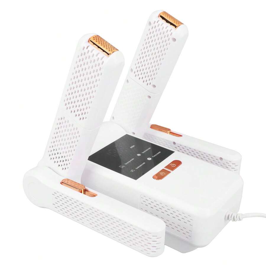 Secador De Botas Para Zapatos Guantes, Secador De Zapatos Portátil Quita Olores Con Ozono, 4 Tubos De Doble Zona Con Temporizador, Secador De Guantes, Seco Con Soplador De Calor - Blanco - Ver 1