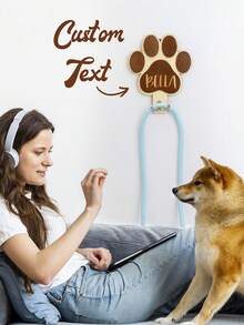Gancho de correa personalizado, colgador de madera para correa de perro, gancho decorativo, decoración única para el hogar, amantes de las mascotas, aniversario de mascotas, decoración de cumpleaños de mascotas, tallado, regalo del día de adopción, decoración de pared - Multicolor - Ver 5