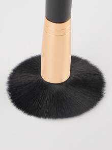 1pc Flat Foundation Brush, Wooden Handle, Black Synthetic Bristles, Suitable For Liquid And Cream Cosmetics, Professional Foundation Brush, Makeup Tool - Black - View 7