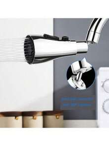 1个银色防溅水龙头延长器 - 通用旋转水龙头喷头，厨房水槽水龙头延长配件，厨房用品，厨房配件，厨房工具