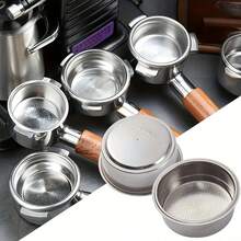 1pc 51MM & 58MM Stainless Steel Double Layer Reusable Coffee Filter Basket, Barista Espresso Machine Accessories, Kitchen & Coffee Filtering Tool - 51MM - View 10