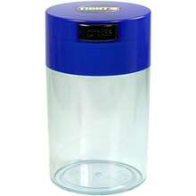 Tightvac – 85 g a 340 g Contenedor portátil de almacenamiento para artículos secos, comida, y hierbas, hermético, multiusos, , .57-Liter/19-Fluid Ounce, 1(Azul oscuro (Dark Blue Cap Clear Body)) - Multicolor - Ver 1