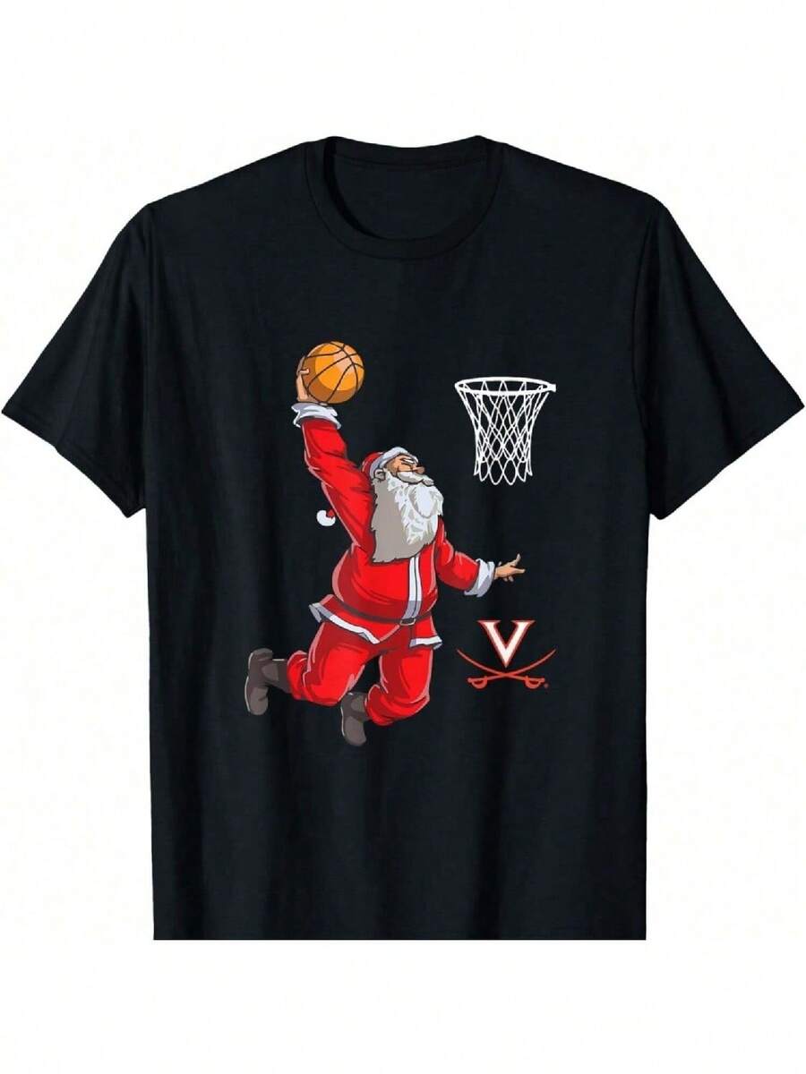 Virginia Cavaliers Christmas  Santa T-Shirt - màu đen - Xem 1