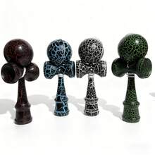 1pc Kendama Sword Ball Toy, Unisex Colorful Cracked Wooden Balance Training Equipment, Outdoor Leisure Skill Development Set, Random Cracked Pattern - Multicolor - View 4