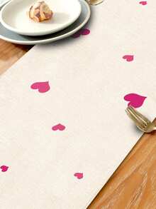 1pc Valentine's Day Pattern Table Runner/Placemat, Suitable For Holidays, Parties, Birthdays, Dinners, Kitchen & Dining Room Table Decor, All Season Home & Living Decor - Multicolor - View 8
