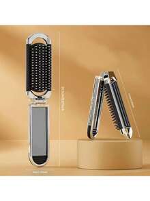 Foldable Travel Hair Brush With Detachable Mirror, Pocket Mirror, Compact Folding Design, Massage Brush, Suitable For Fitness, Travel, Handbag, Swimming And Other Occasions - Multicolor - View 9