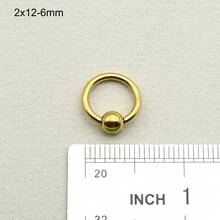 1 szt. Złoty pierścień PVD ze stali chirurgicznej PA, duży rozmiar, pierścienie z koralikami sprężynowymi, kulki BCR do przekłuwania nosa, kolczyki do przegrody nosowej dla mężczyzn i kobiet, biżuteria do ciała, 00G, 0G, 2G, 4G, 6G, 8G, 10G, 12G, średnica 10-22 mm