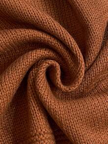 V-Neck Contrast Color Floral Embroidery Single-Breasted Casual Knit Vest, Spring/Summer - Orange-brown - View 8