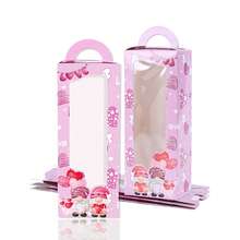 6/12个装情人节小矮人礼盒，高纸板零食盒，带透明窗口和提手，粉色心形礼品袋，适合装派对礼物、糖果、饼干、周年纪念用品 - 彩色 - 查看 4