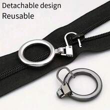 5pcs Multifunctional Round Gold Eyelets, No Punching Required, Semi-Automatic Pull Heads, Detachable Zipper Pulls Suitable For Bags, Jackets, Clothes, Shoes, Boots, Zipper Pendant Replacement, Premium Hardware Set - Multicolor - View 4