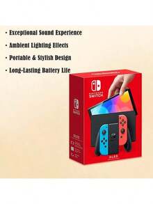 99% New Used Nintendo Switch (NS) Handheld Game Console, OLED, Japanese Version, Suitable For Parent-Child Interaction, Family Gatherings, Casual Entertainment, Enhanced Battery Life, Red And Blue.