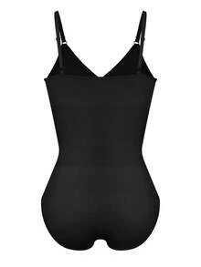 Plus Size Women Tummy Control Shapewear Bodysuit Underwear Seamless Body Shaper Sculpting Slimming Abdomen Belly Compression Shaping Top Tank Vest Undershirts Waist Trainer Spaghetti Strap Big Size - màu đen - Xem 8