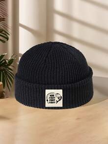 男士针织帽，1顶，带布标“HERE FISHY”，时尚个性，适合钓鱼、滑雪、露营、情侣佩戴，弹性帽型，秋冬季款。 - B - 查看 22