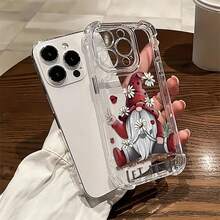 Gnome Peace, una funda para teléfono pacífica Compatible con fundas para teléfonos   17  16 Pro Max  15 Pro Max  13 y  12 Hecho de material de TPU, brinda protección contra golpes y caídas Es un gran regalo para familiares, amigos, novios, novias de otoño Día de Muertos y Halloween - transparente - Ver 1