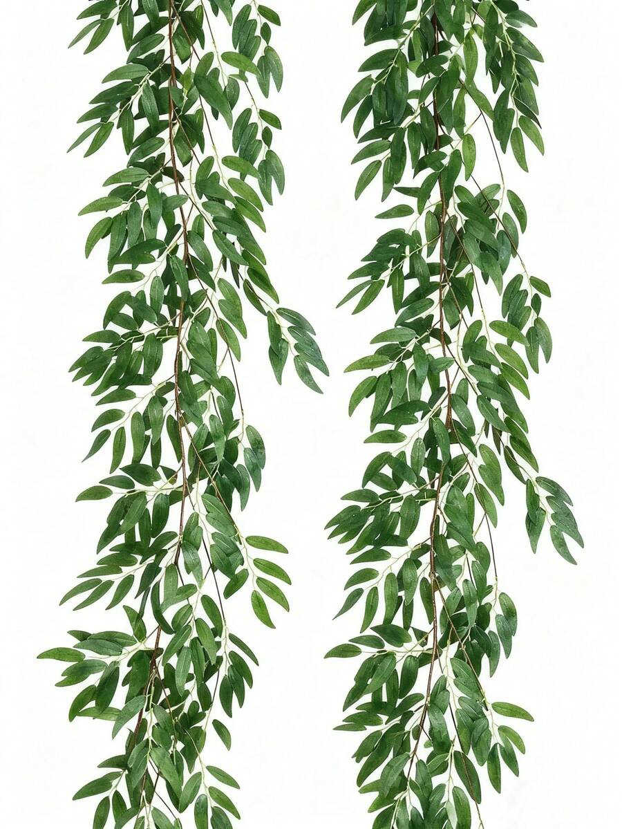 1/25支人造柳枝，70.86英寸，常春藤植物装饰，适用于室内/室外婚礼、丛林、海滩、生日派对、花园、餐桌等场合。 - 綠色 - 查看 1