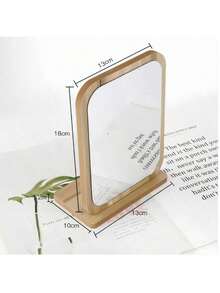 1pc-Makeup Mirror With Natural Bamboo Stand, 8 Inch 1X/2X Magnification Double Sided 360 Degree Rotating Magnifying Mirror, Portable Desktop Countertop Mirror Bathroom Shaving Makeup Mirror For Desktop, Makeup, Gifts Suitable For Holiday Gifts For Family And Friends - Multicolor - View 16