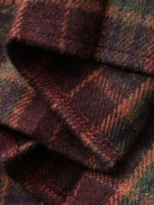 Livesso Vintage Plaid Pleated A-Line Skirt For Women, Casual Autumn/Winter Christmas - Burgundy - View 2
