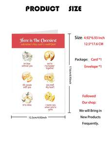 Funny Cheesy Valentine's Day Card - Playful Cheese-Themed Card With Envelope | Perfect For Him/Her, Husband, Wife, Fiancé - Hilarious Anniversary & Romantic Birthday Card - Ideal Valentine's Day Gift-1PC - Multicolor - View 5
