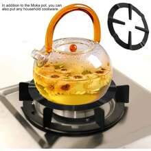 Soporte para estufa pequeña, anillo para Wok de Gas, soporte para olla Moka de acero inoxidable, soporte para cafetera, quemador redondo, utensilios de cocina, 1 paquete GFFC - 1 soporte negro - Ver 3