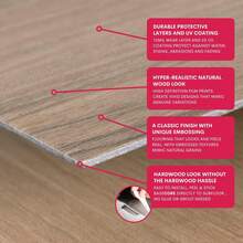 10pcs Peel And Stick Vinyl Floor Tiles, 15.7"X 5.9" Wood Grain Pattern, Waterproof Self-Adhesive Floor Tiles For Kitchen, Living Room, RV, Easy To Cut, Waterproof, Oil-Proof, Thick And Wear-Resistant, Strong Adhesive Backing, DIY, Multiple Colors Available (10PCS=0.6 Sq.M) - Multicolor - View 5