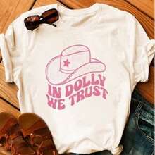 Camiseta Feminina T-Shirt Cowgirl Cowboy Moda Country Blusa Estilosa 100% Algodão - Branco Estampa 2 - Visão 1