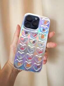 Customized Heart-Shaped Rattle Phone Case, Personalized Cute Photo Phone Case, Bubble Style Sweet Girl Phone Case, Customized Face Rattle. Valentine's Day Gift, Friend's Gift - Multicolor - View 5