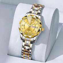 NARY 女士石英表 - 休闲优雅设计，带日期和星期显示，防水不锈钢表带。适合日常佩戴和聚会场合。 - 均碼 - 查看 4