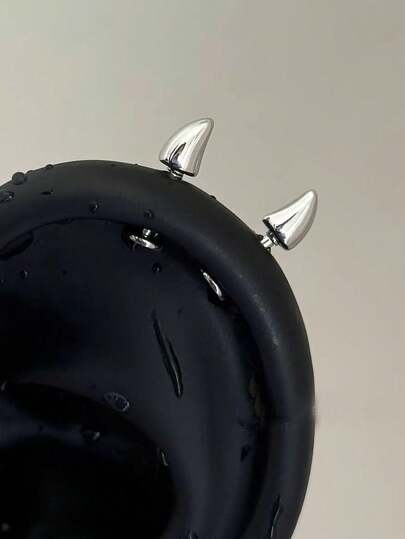 2 piezas Pendientes de antenas con cuernos de diablo, perforación de hélix, perforación de oreja, pendiente de acero inoxidable para cartílago y concha, perforación corporal