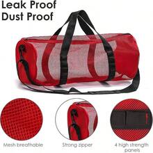 - Bolsa de lona de malla para buceo o esnrquel, 22.8x 10.6x 10.6 pulgadas, bolsa de transporte porttil con correa de hombro ajustable rojo - inicial - Ver 4