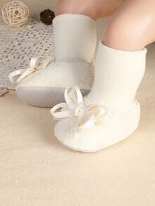 Infant Soft Sole Warm Lined Shoes For Infant Girls 0-1 Years Old, 3-6 Months, Solid Color, Autumn/Winter