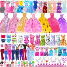 Miunana 51 PCS Ropa y Accesorios para Muñecas de 4 Piezas Vestidos de Moda 3 Tops y Pantalones 2 Piezas de Vestidos de 2 Juegos de Baño Bikini 15 Zapatos 30 Ropa y Accesorios - 1 - Ver 1