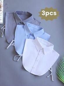 1件装可拆卸领子纯色休闲优雅连衣裙/毛衣/衬衫 | 适合工作通勤/约会和派对 | 多功能时尚配饰 | 可用作文胸配饰、派对装扮点缀、约会之夜颈链、时尚项链、轻盈面料、易于佩戴、半领设计、时尚配饰、适合职业女性四季穿着