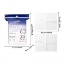 湿敷垫，无需裁剪 - 开口式可拉伸湿敷垫，适用于美容用途，轻薄湿巾，可用于面部敷敷、卸妆，温和保湿，有效卸妆