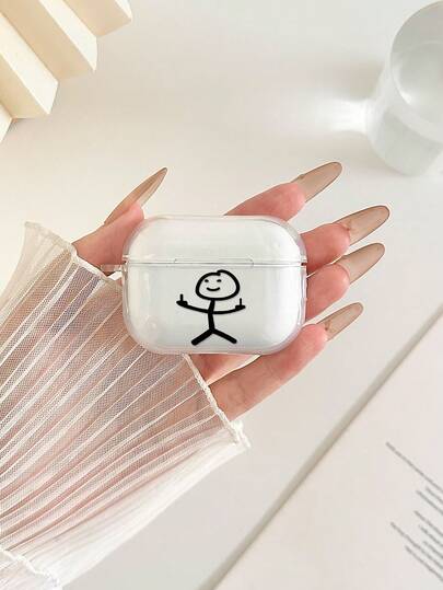 Capa transparente para fones de ouvido Bluetooth com estampa divertida de desenho animado, compatível com 4. Capa protetora para fones de ouvido Bluetooth sem fio da Apple. Capa protetora brilhante para AirPods Pro 2/3/3ª geração.