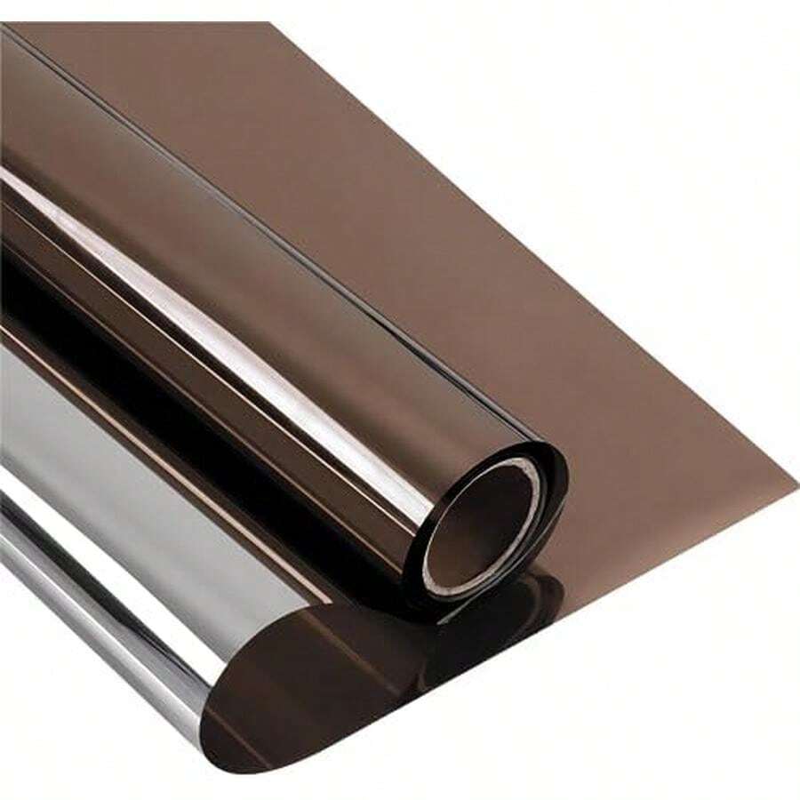 90X600CM Pelicula Privacidad Ventanas, Pelicula Privacidad Ventanas Película de Vidrio,Adherente Estático, Vinil para Ventana Protección UV para Hogar Cocina Oficina(Negro) - Negro Plata - Ver 1