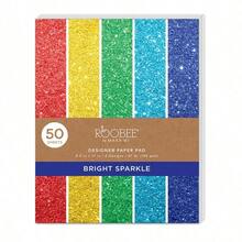 Bold Multicolor Sparkle Scrapbook Paper Pad 50 Sheets 5 Designs - 肉凍 - 查看 1