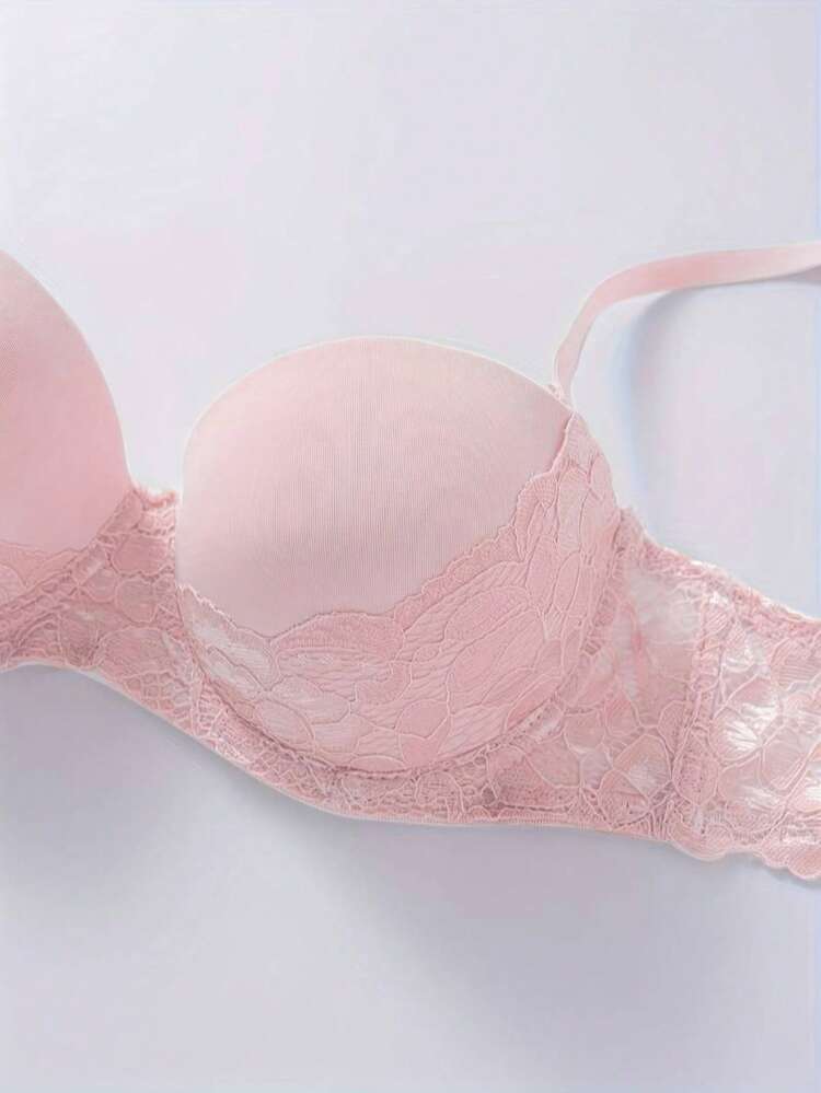 3 chiếc áo ngực dây mảnh màu trơn ren vá gợi cảm tối giản dành cho nữ - Nhiều màu - Xem 5